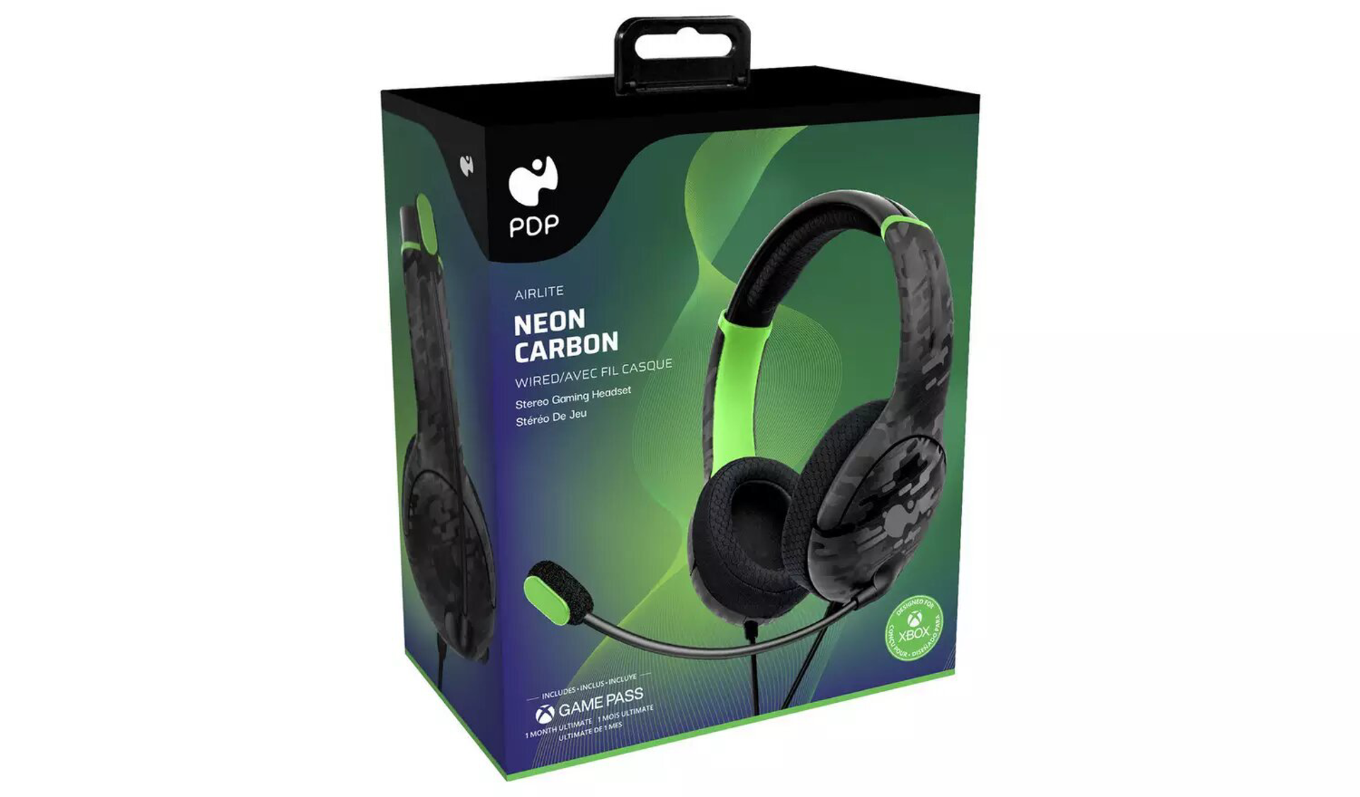 PDP - Casque de jeu stéréo filaire Airlite Neon Carbon pour Xbox Series X|S, Xbox One et Windows 10/11 - flash vidéo