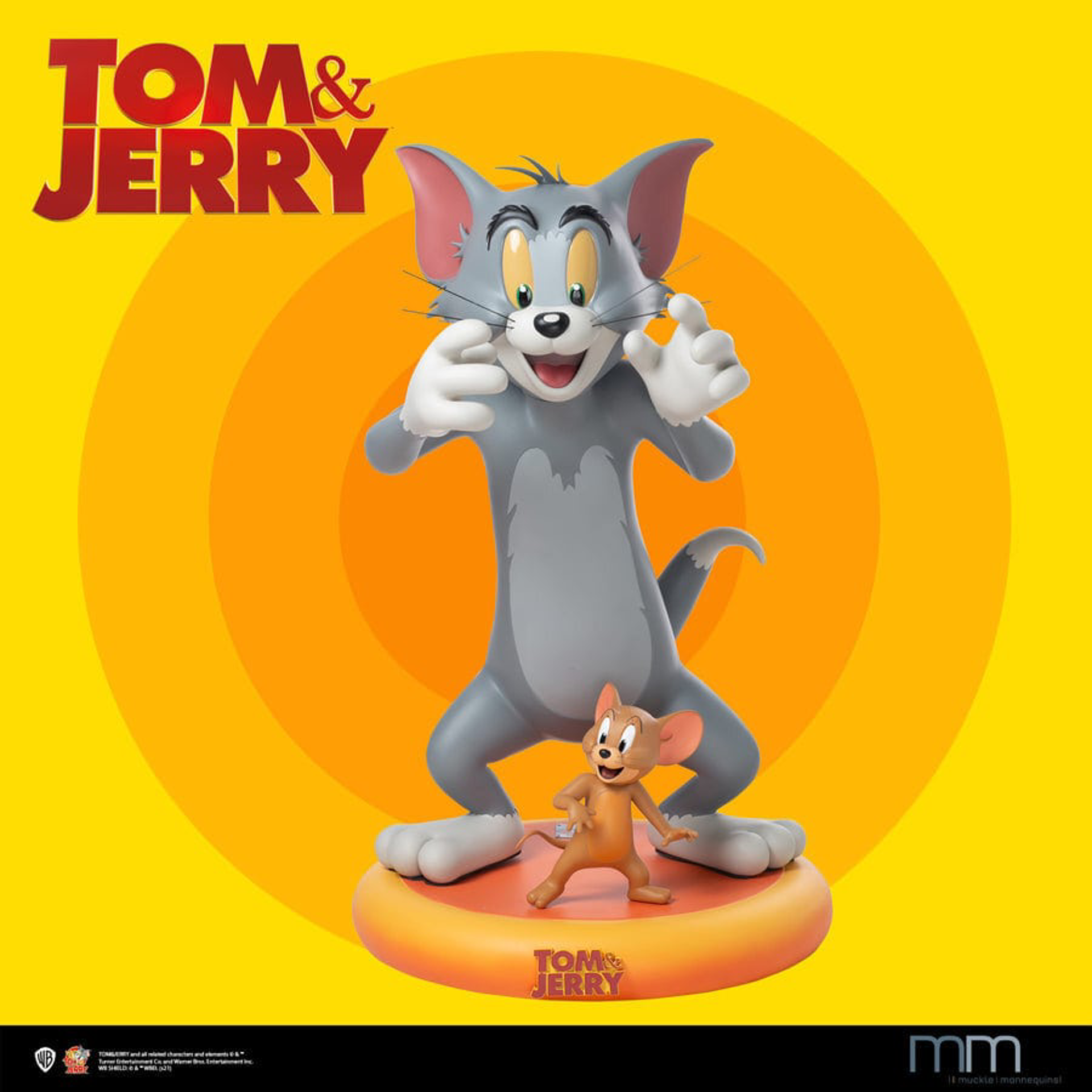 Hanna-Barbera - Statue taille réelle Tom et Jerry (Petite base incluse) - flash vidéo