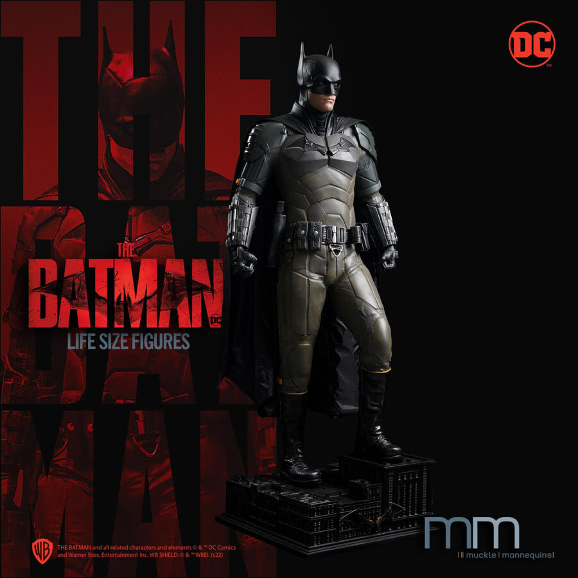The Batman - Statue taille réelle Batman (Base incluse) - flash vidéo