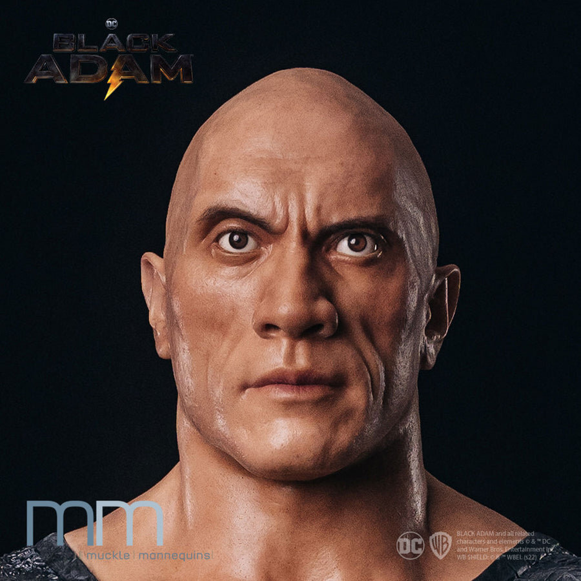 Black Adam - Tête de Black Adam en silicone haut de gamme - flash vidéo
