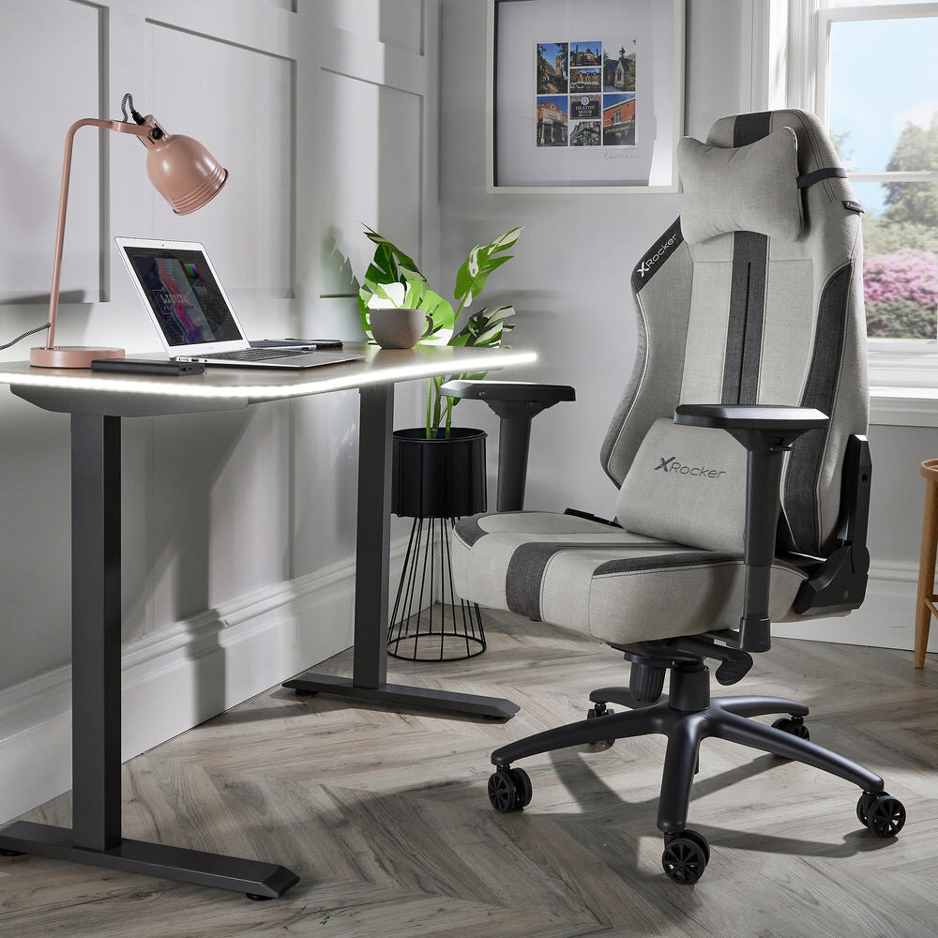 X Rocker - Chaise de bureau ergonomique Onyx Pierre/Gris ardoise - flash vidéo