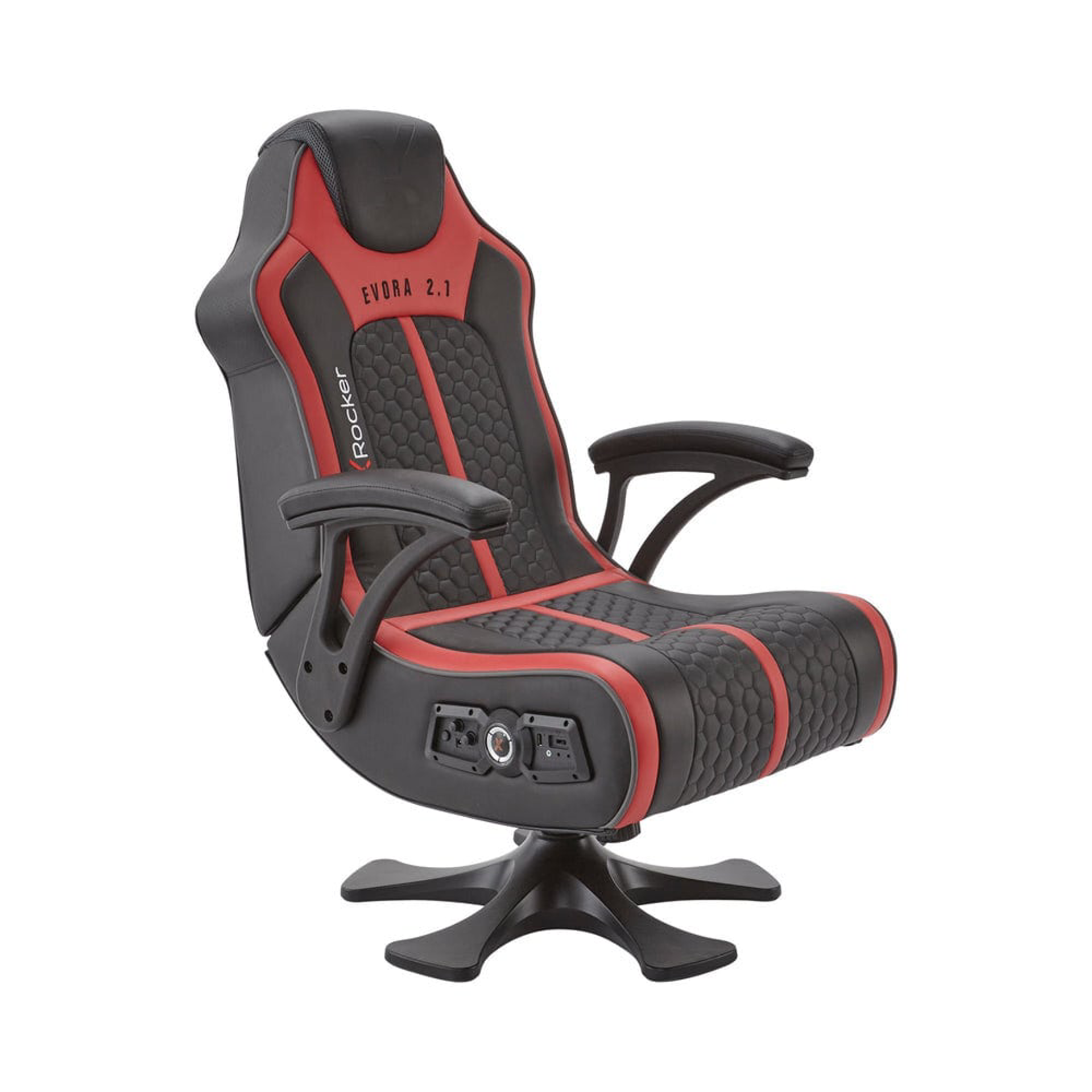 X Rocker - Chaise de jeu Evora 2.1 audio sans-fil Noire/Rouge - flash vidéo