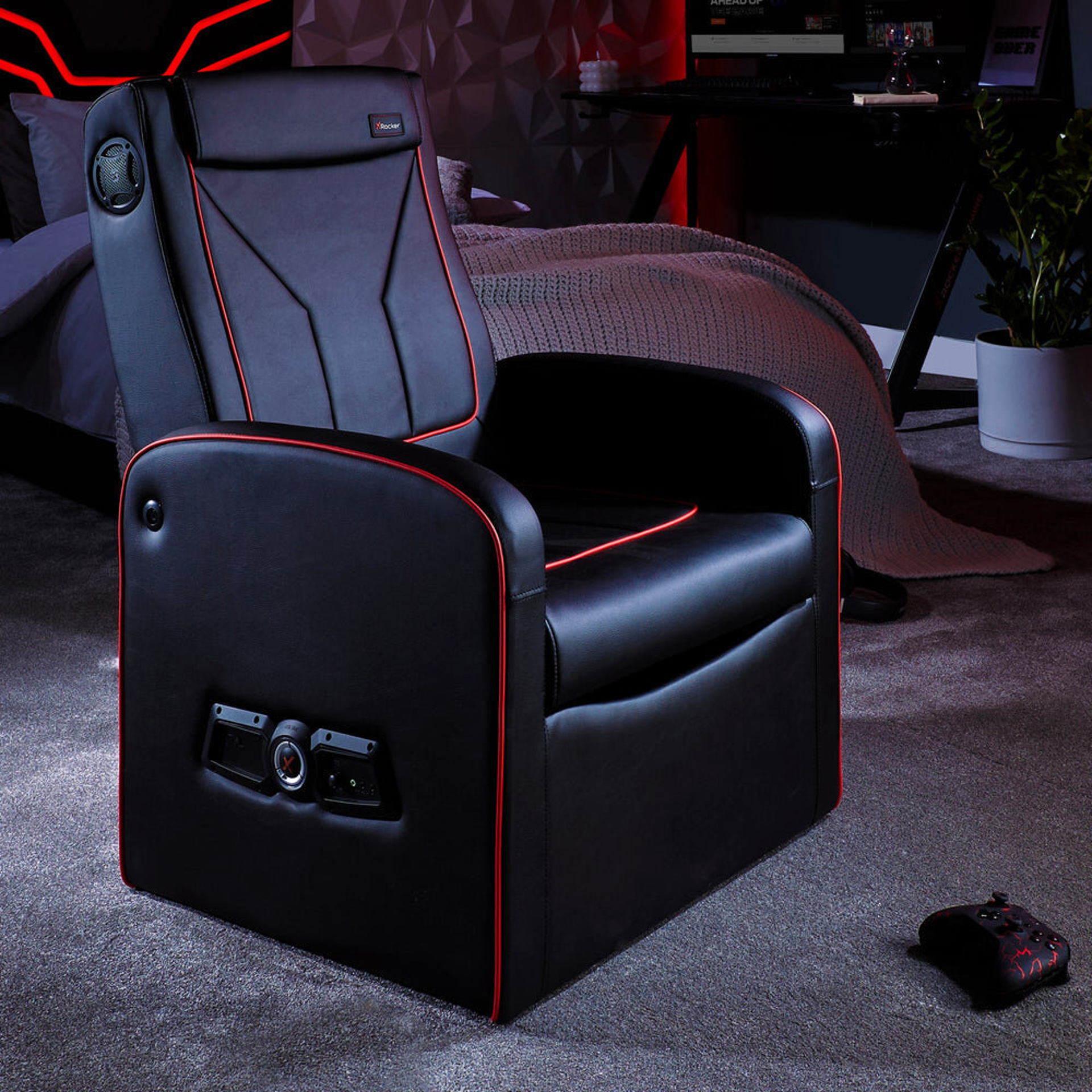 X Rocker - Fauteuil de jeu Shift Luxe JR 2.1 Stereo avec Caisson de basse Noir - flash vidéo