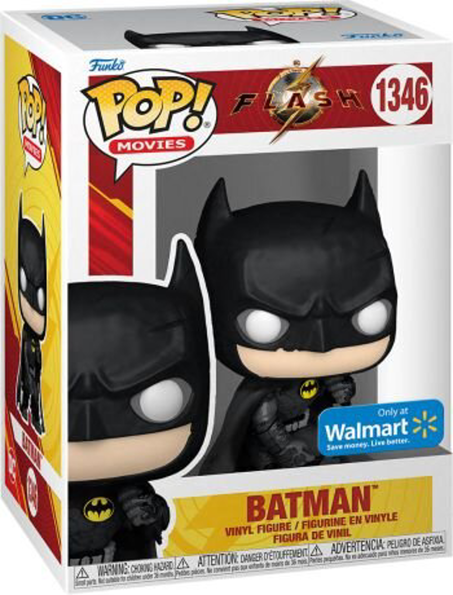 Funko Pop! Movies: The Flash - Batman (Keaton) (with Tattered Cape, Battle Damaged) (Special Edition) - flash vidéo