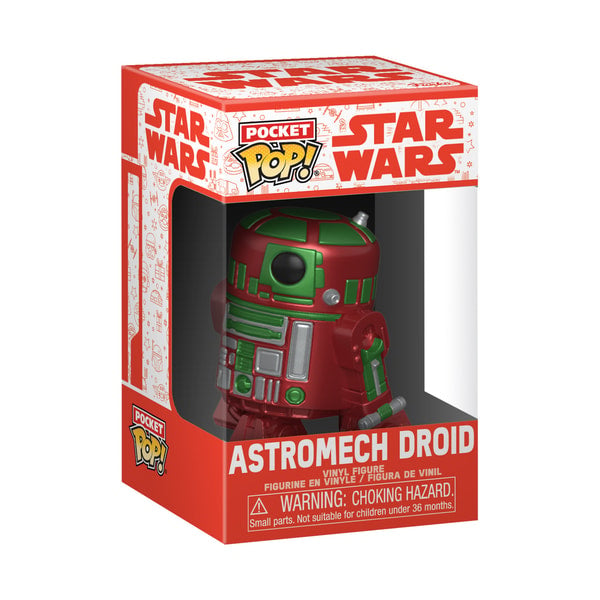 Funko Pocket Pop! & Tee: Star Wars - Holiday R2-D2 (Metallic) - M - flash vidéo
