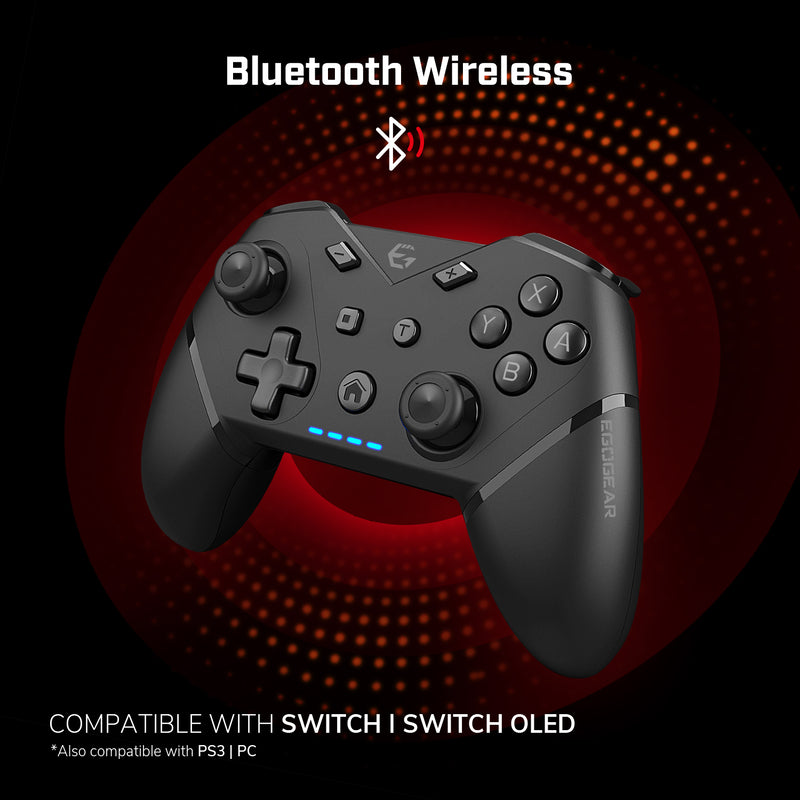 EgoGear - Manette sans fil Bluetooth SC20 Noire pour Nintendo Switch, Switch OLED, PS3 et PC