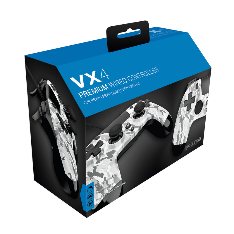 Gioteck - Manette filaire premium VX4 Camouflage Arctique pour PS4 et PC