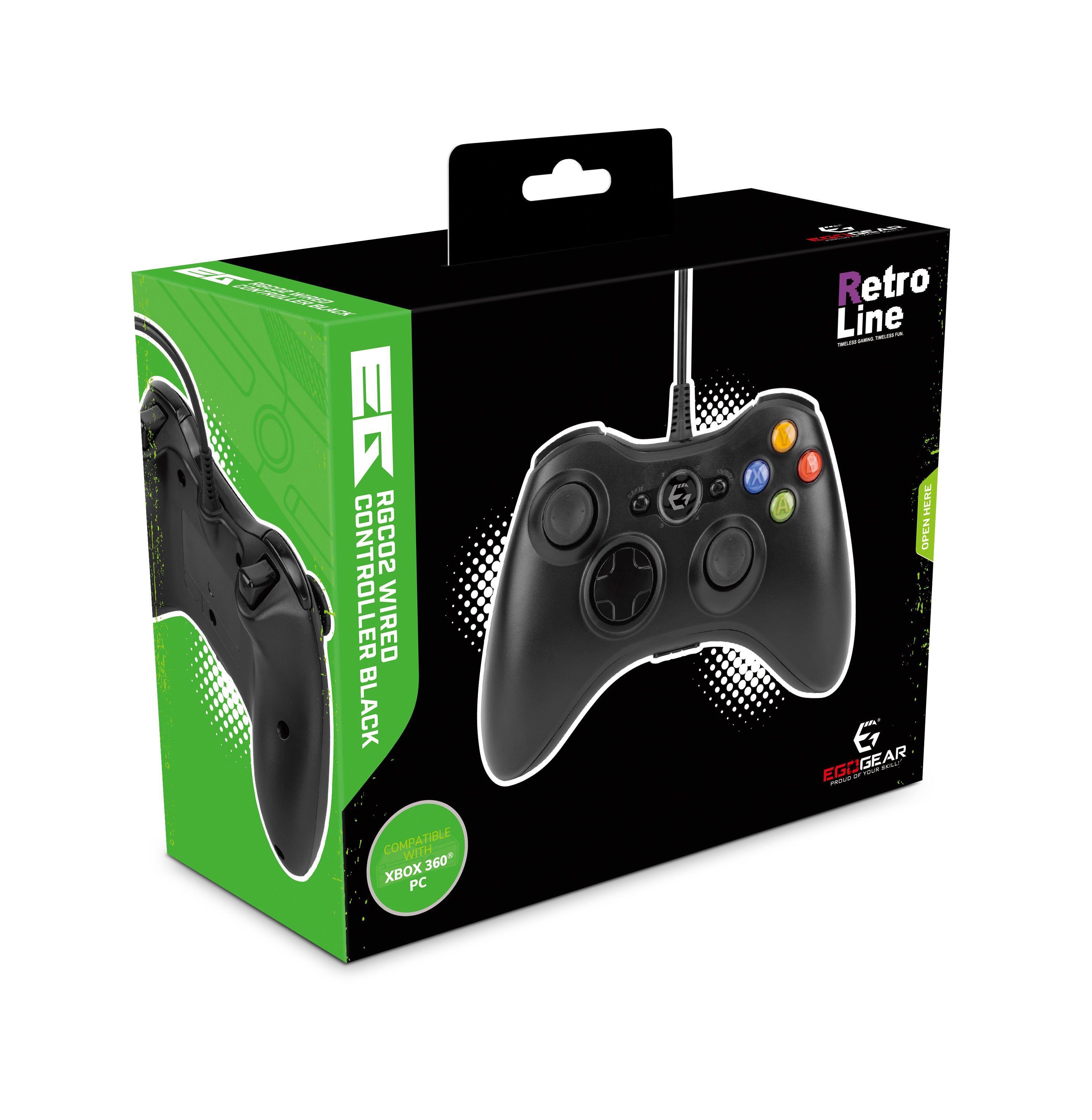 EgoGear - Manette filaire RGC02 Noire pour X360 et PC