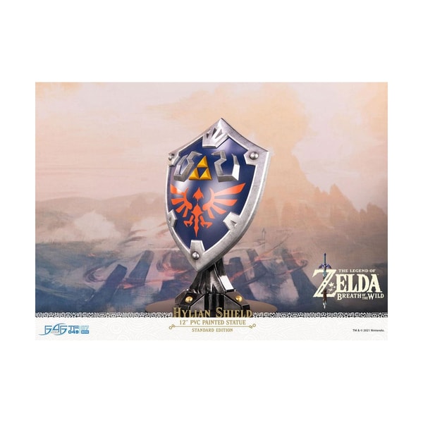 First 4 Figures - The Legend of Zelda : Breath of the Wild - Bouclier Hylien Statue Edition Standard 29cm - flash vidéo
