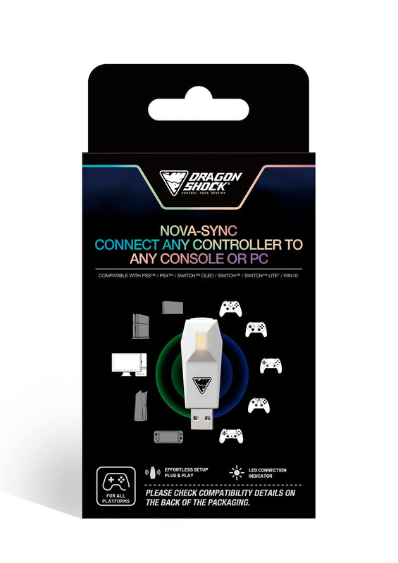 DragonShock - NOVA SYNC - Convertisseur Universel de Manettes Blanc pour Nintendo Switch, Switch OLED, PS4, PS5, Xbox One et Xbox Series X|S