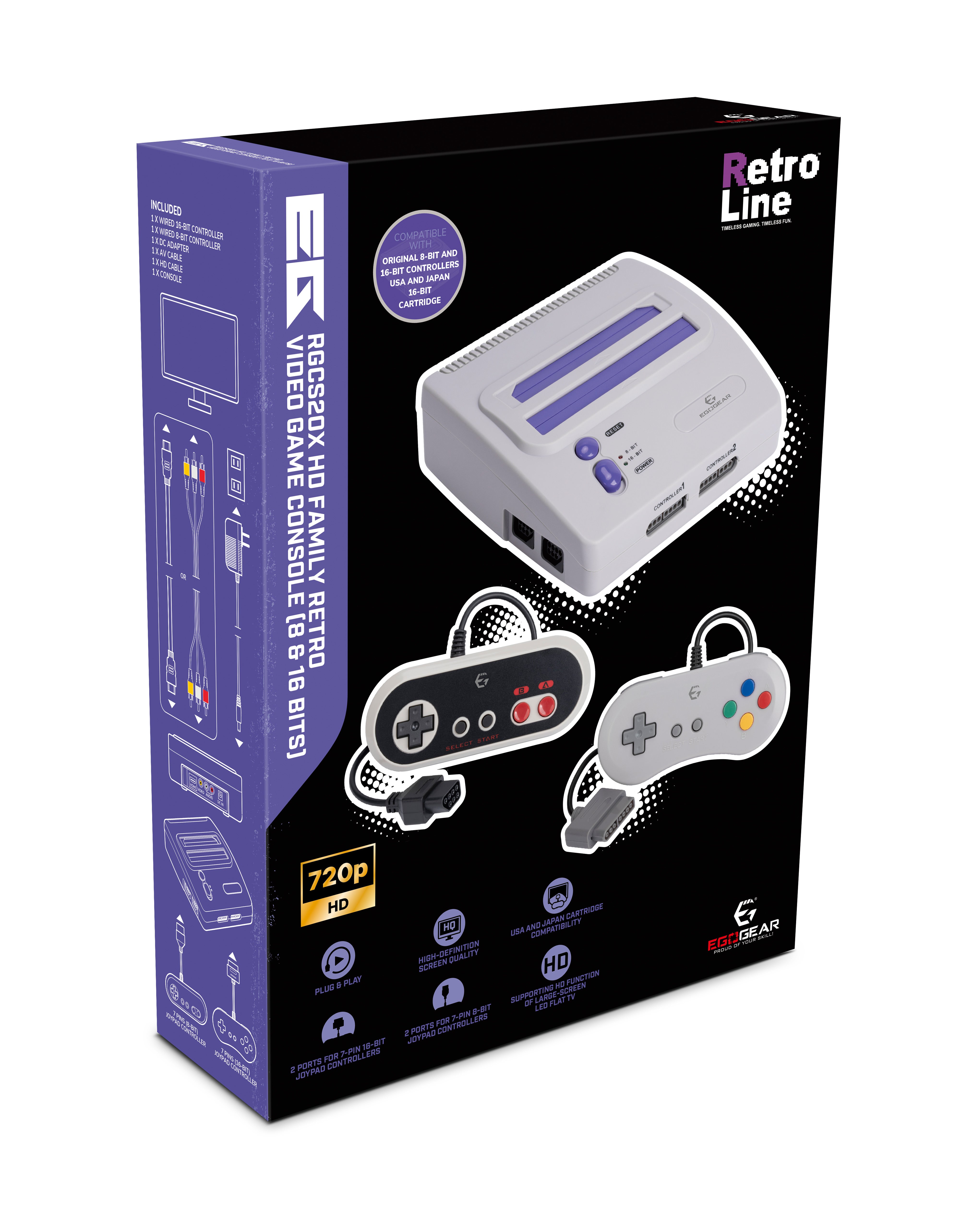 EgoGear - Console de jeu video HD Retro RGCS20X 8 et 16 Bits