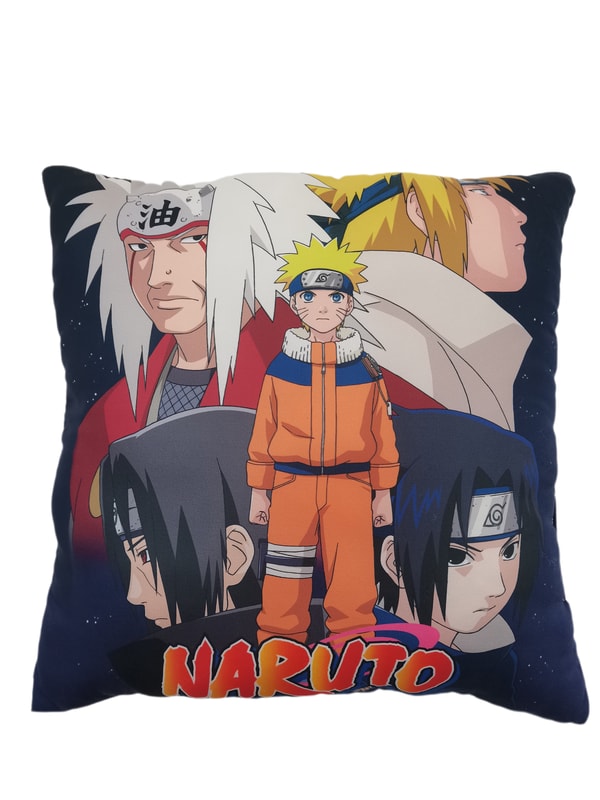Naruto - Coussin double face Naruto et ses amis (40x40cm) - flash vidéo