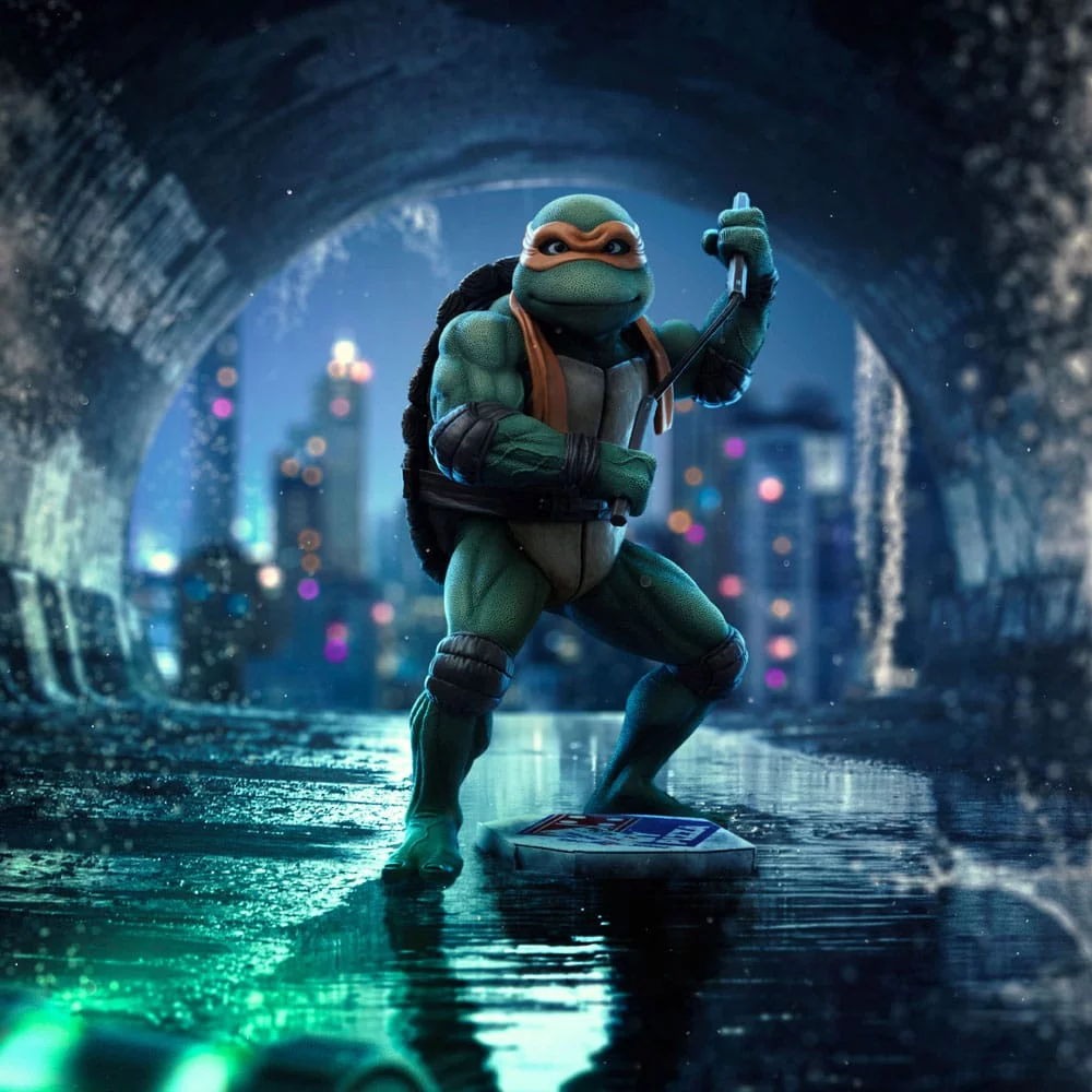 Iron Studios - Art Scale 1/10 - Teenage Mutant Ninja Turtles - Michelangelo Statue 21cm - flash vidéo