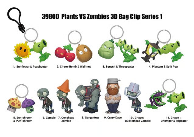 Plants vs. Zombies - Assortiment en blind bag de figurines de sac de collection en mousse (Série 1) (24 pcs)