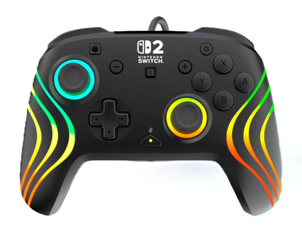 Turtle Beach - Manette de jeu RGB filaire Afterglow Wave noire pour Nintendo Switch 2, Switch et Switch modèle OLED
