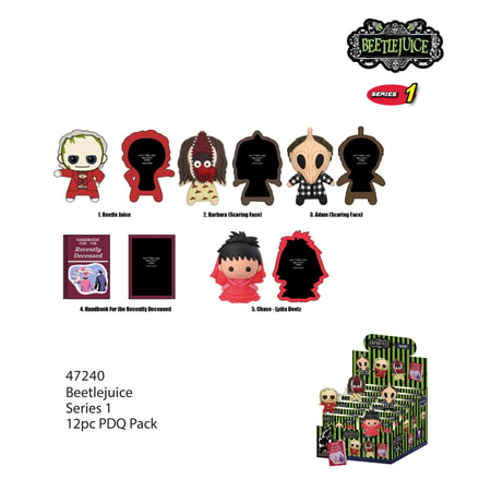 Beetlejuice - Assortiment en blind box d'aimants de collection en mousse (12 pcs) - flash vidéo