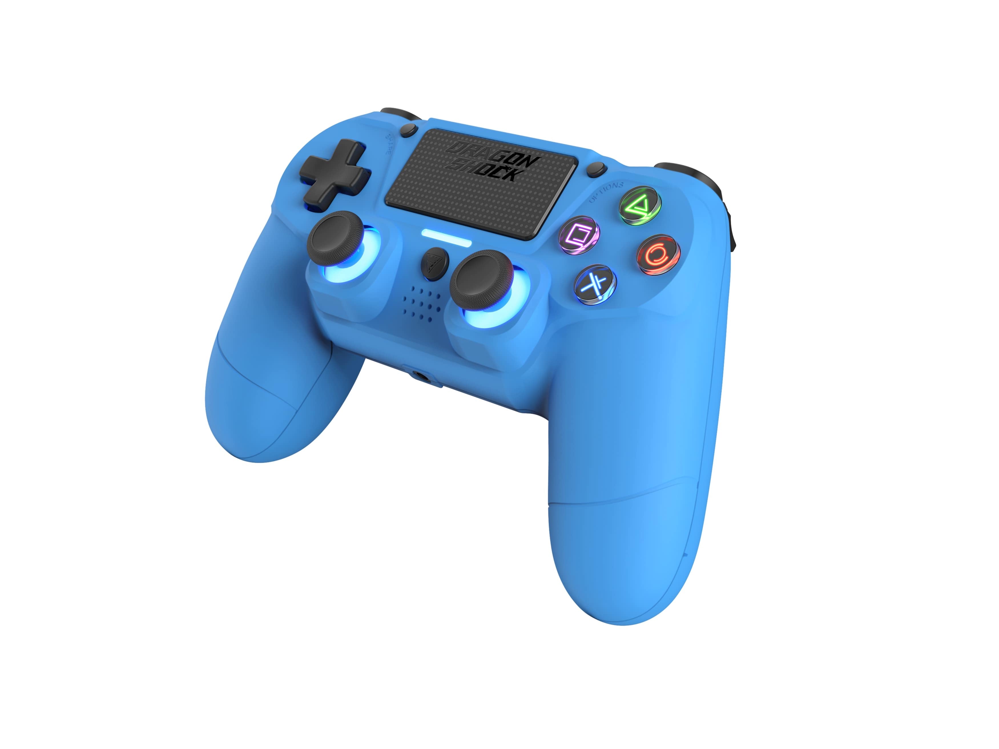 DragonShock - Bundle Manette sans fil Bluetooth MIZAR Bleue pour PS4, PC et Mobile + Tomb Raider Definitive Edition