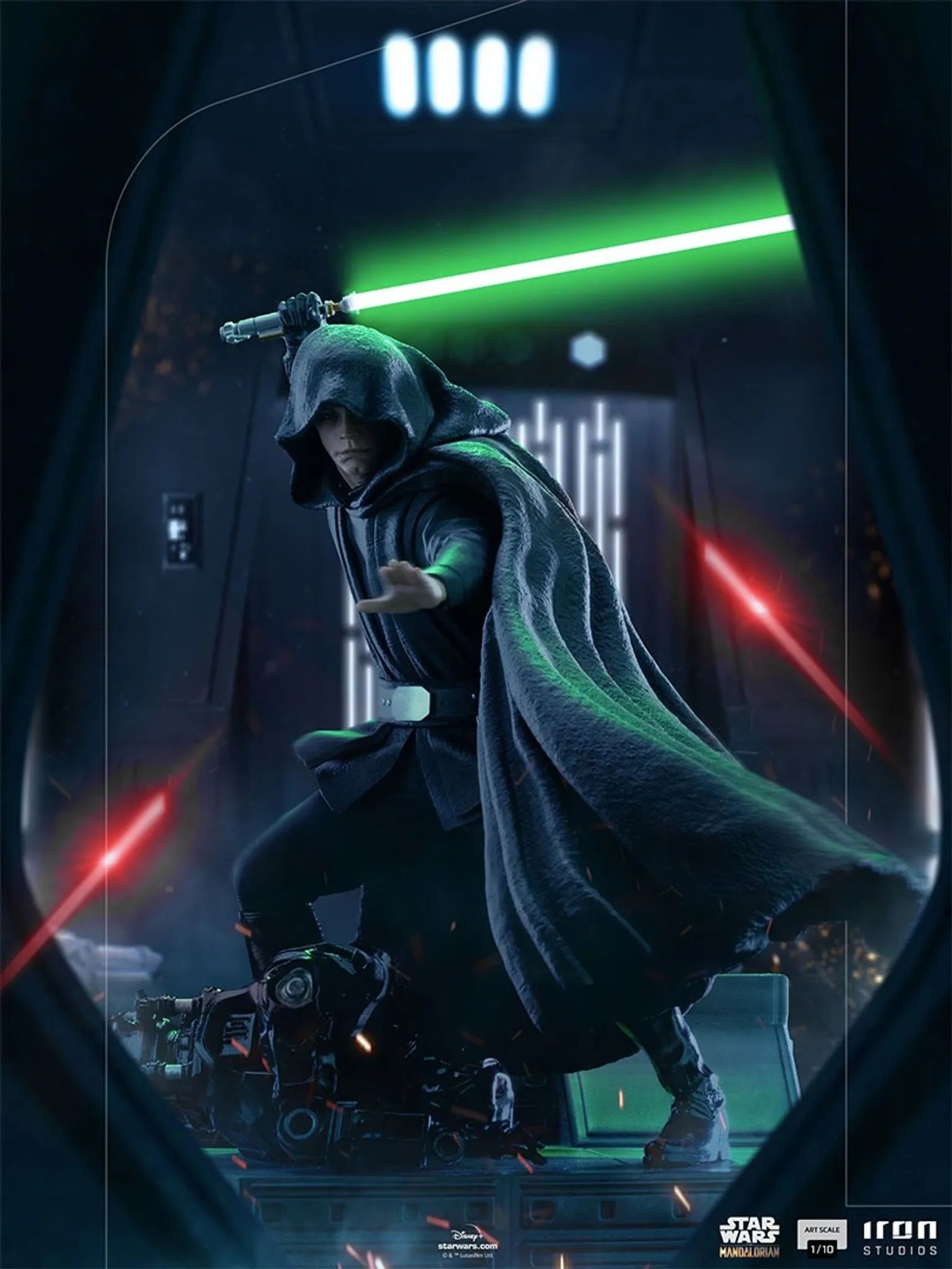 Iron Studios - Arts Scale 1/10 - The Mandalorian - Luke Skywalker (Combar Version) Statue 24cm - flash vidéo