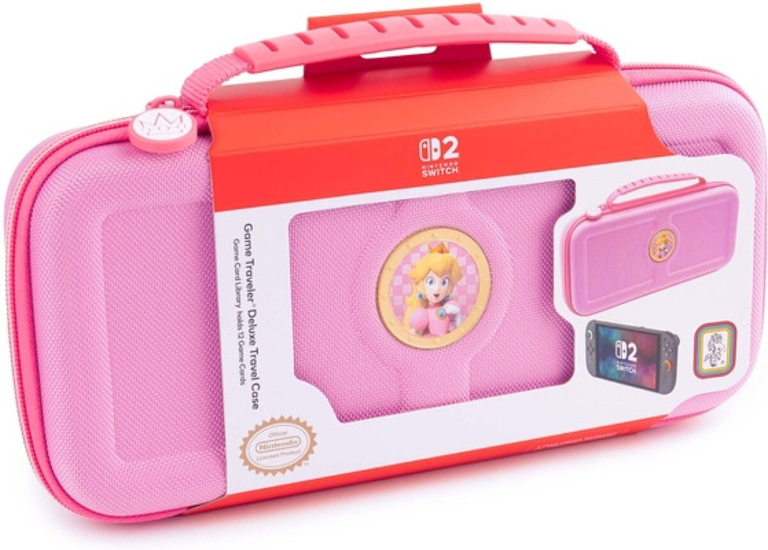Pochette de transport Deluxe Game Traveler Princesse Peach pour Switch 2, Switch et Switch OLED