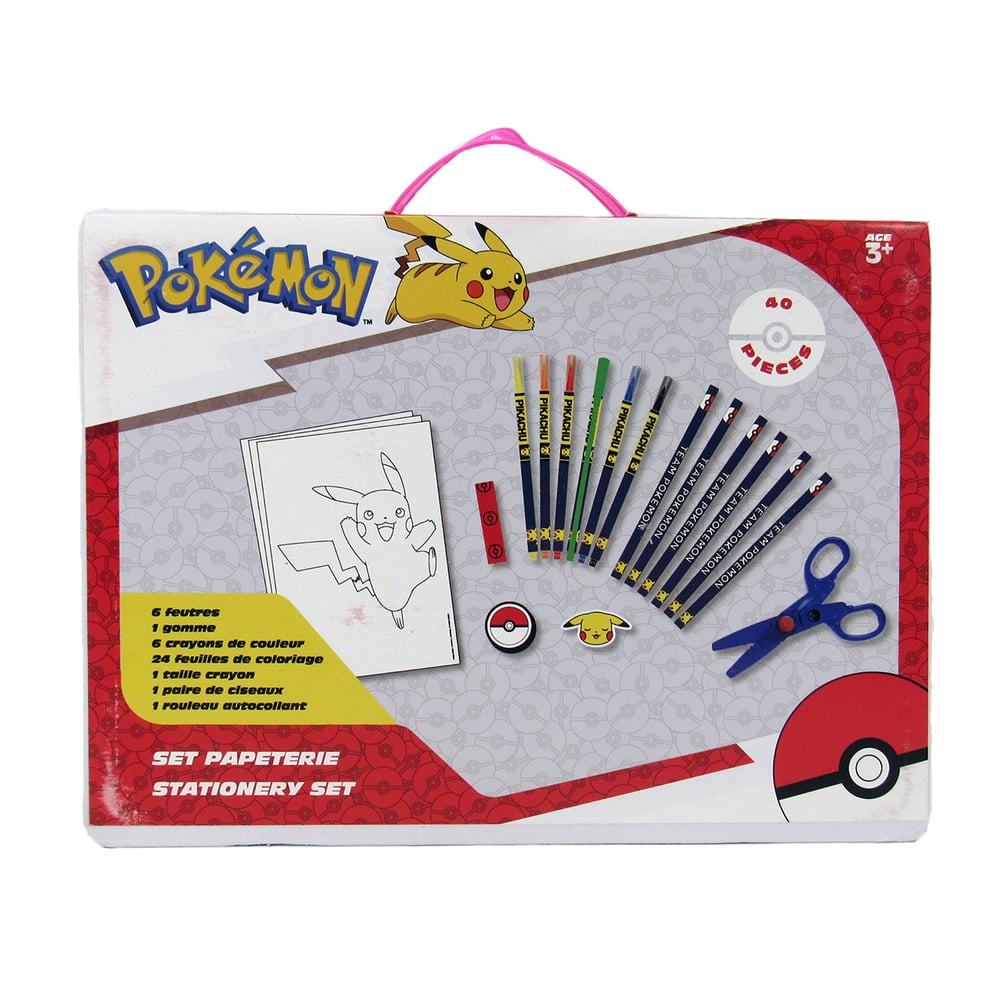 Pokémon - Valisette de papeterie 40 pièces - flash vidéo