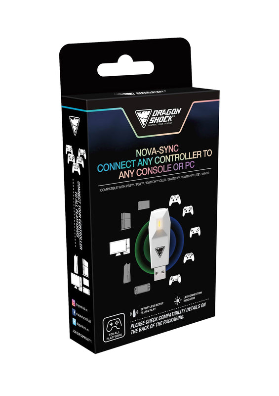 DragonShock - NOVA SYNC - Convertisseur Universel de Manettes Blanc pour Nintendo Switch, Switch OLED, PS4, PS5, Xbox One et Xbox Series X|S
