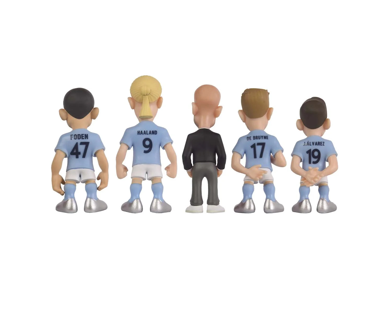 Minix - Football Stars - Pack de 5 Manchester City (Guardiola/Haaland/Foden/De Bruyne/Gundogan) - Figurines PVC 7 cm