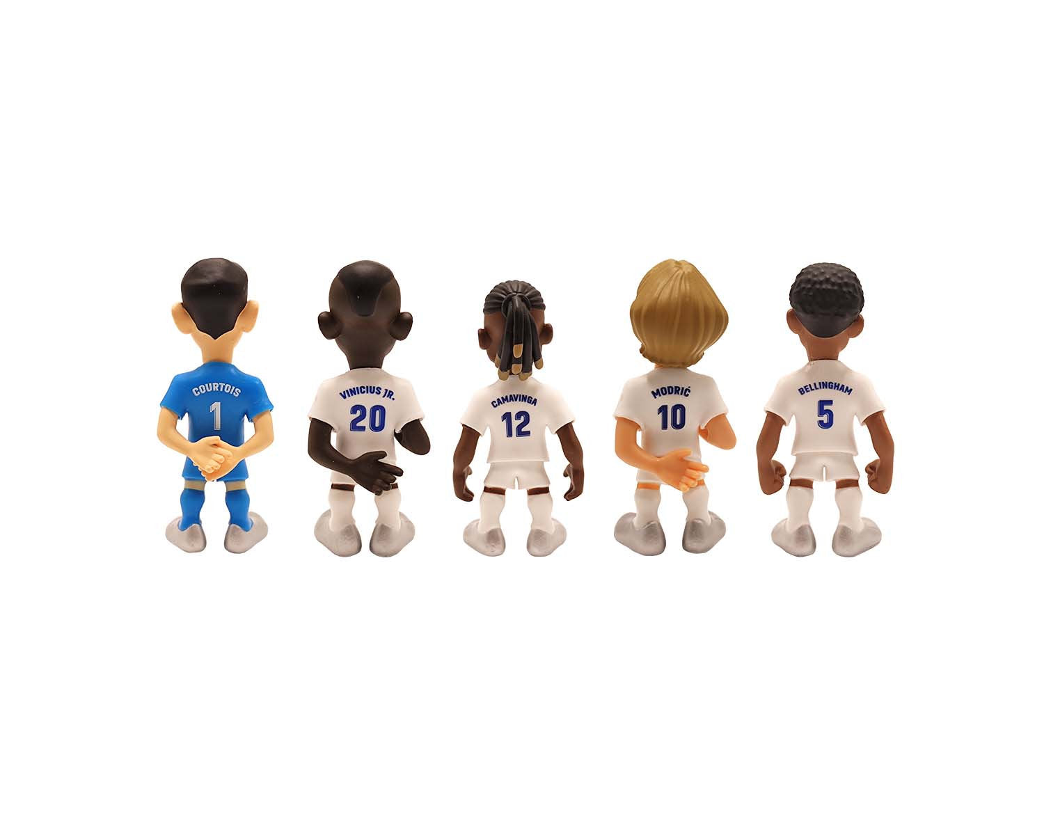 Minix - Football Stars - Pack de 5 Real Madrid 2024 (Courtois / Camavinga / Modric / Vinicius / Bellingham) - Figurines PVC 7 cm