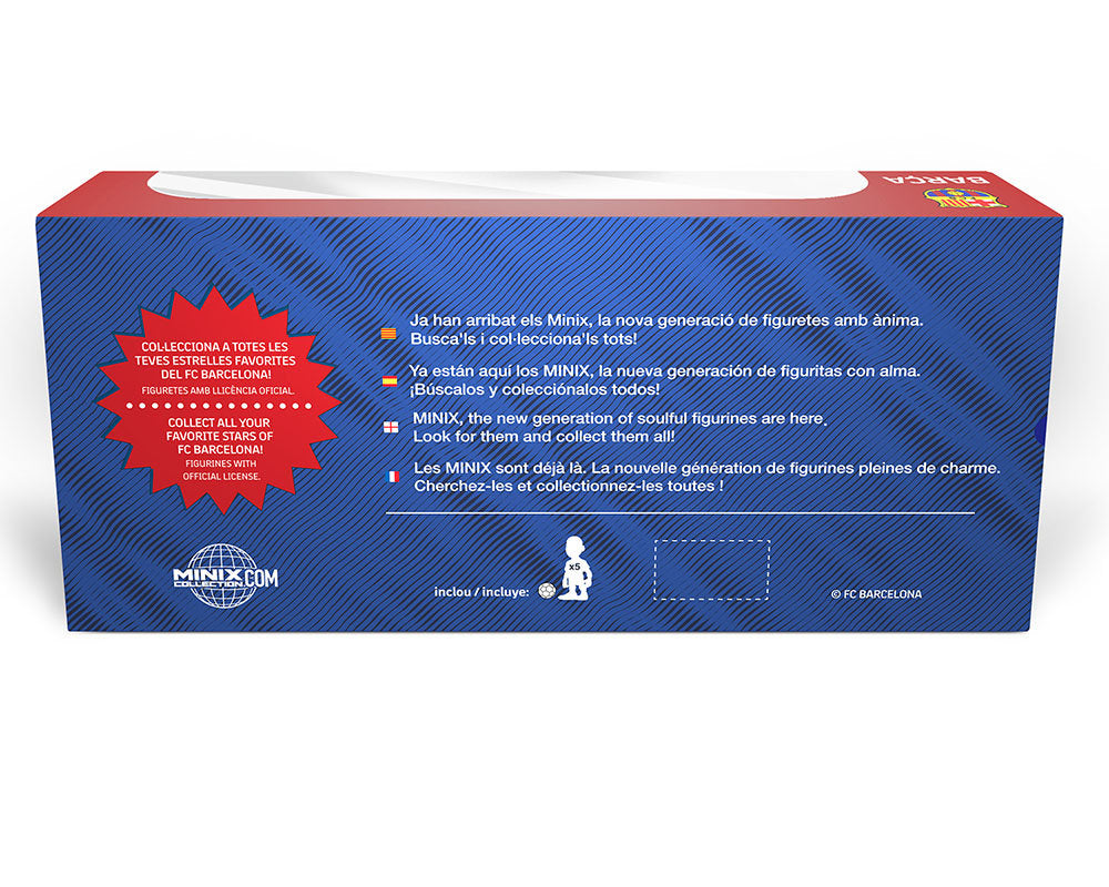 Minix - Football Stars - Pack de 5 FC Barcelone - A (Lewandowski/ Ter Stegen / Pedri / Ansu Fati / De Jong) - Figurines PVC 7 cm