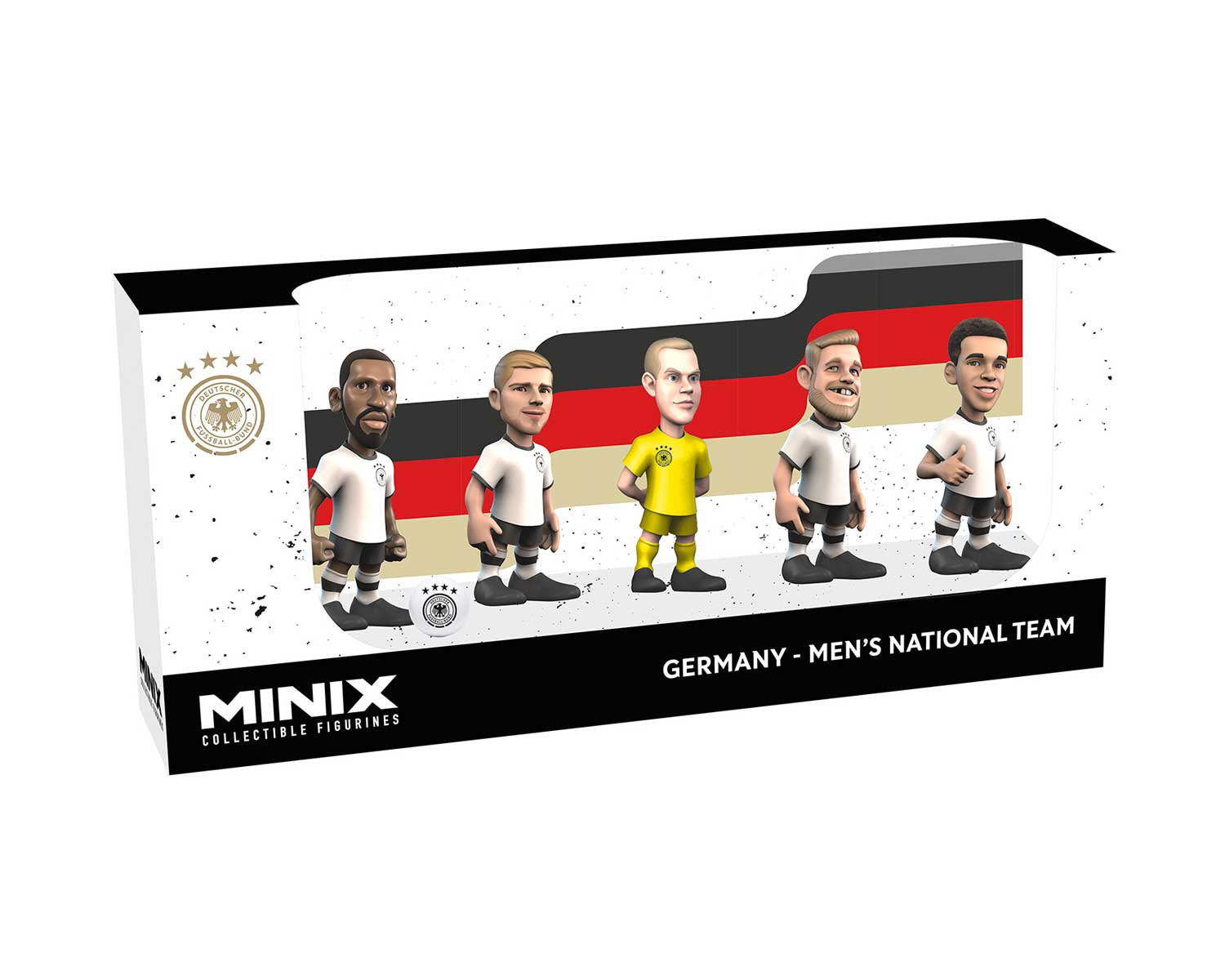Minix - Football Stars - Pack de 5 Allemagne A (Ter Stegen/Werner/Rudiger/Fullkrug/Musiala) - Figurines PVC 7 cm