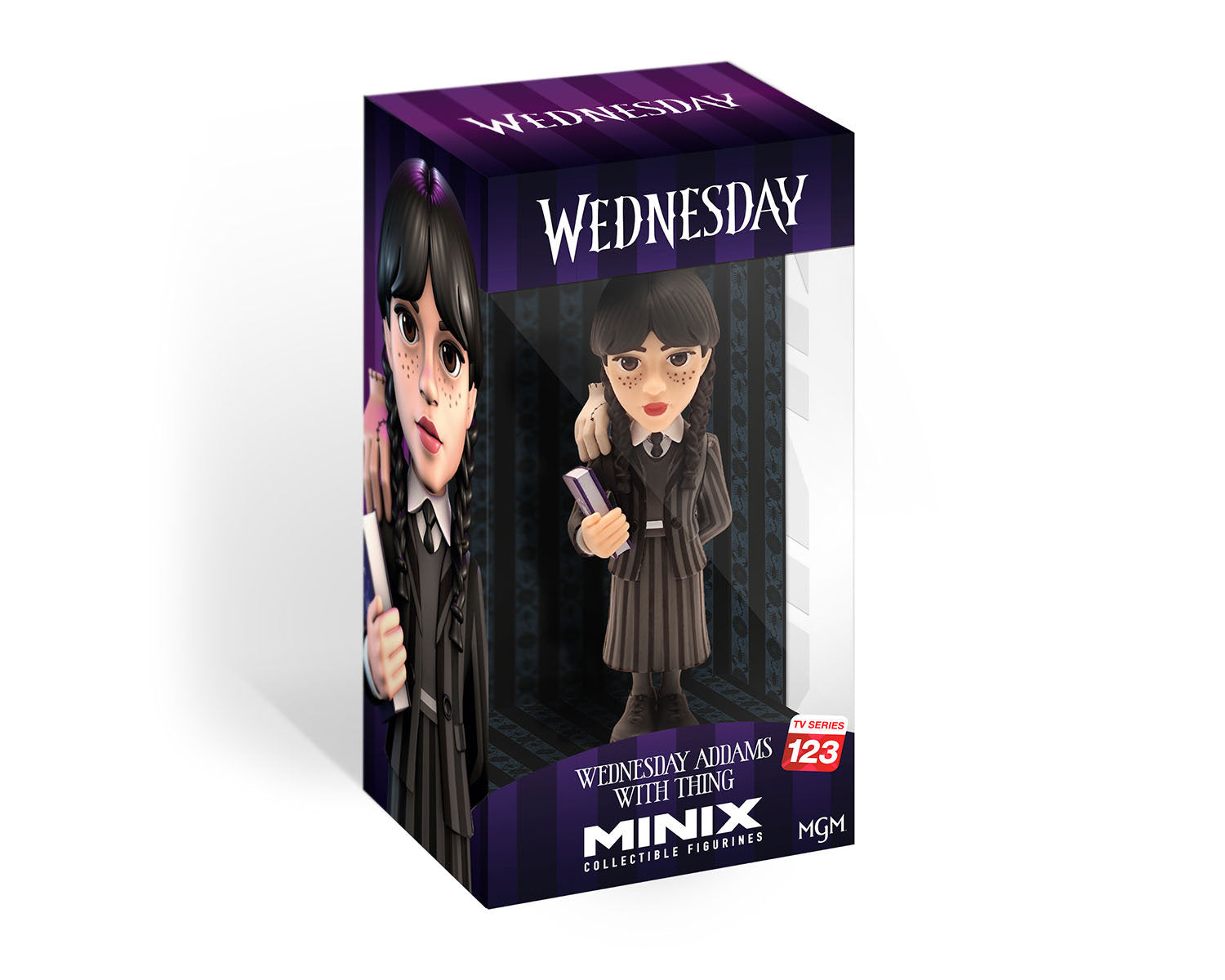 Minix - TV Series #123 - Wednesday - Mercredi Addams avec La Chose - Figurines PVC 12 cm
