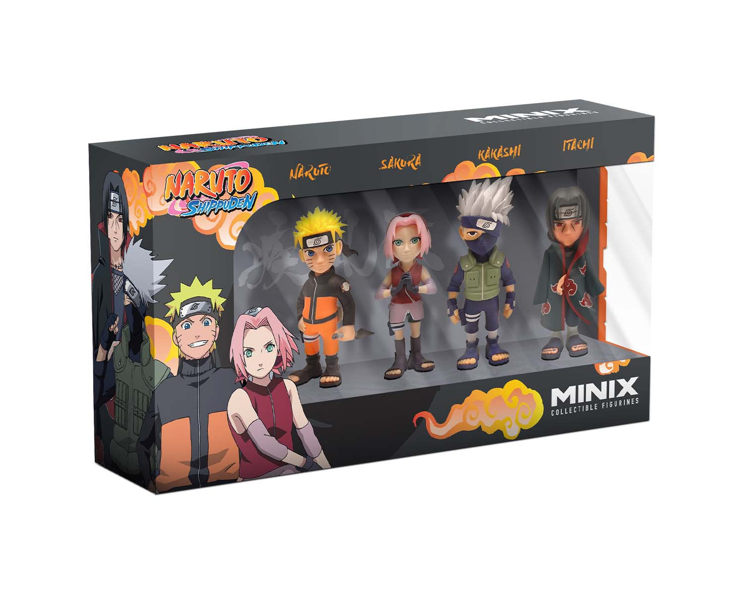 Minix - Anime - Pack de 4 Naruto Shippuden (Naruto, Kakashi, Itachi, Sakura) - Figurines PVC 7 cm