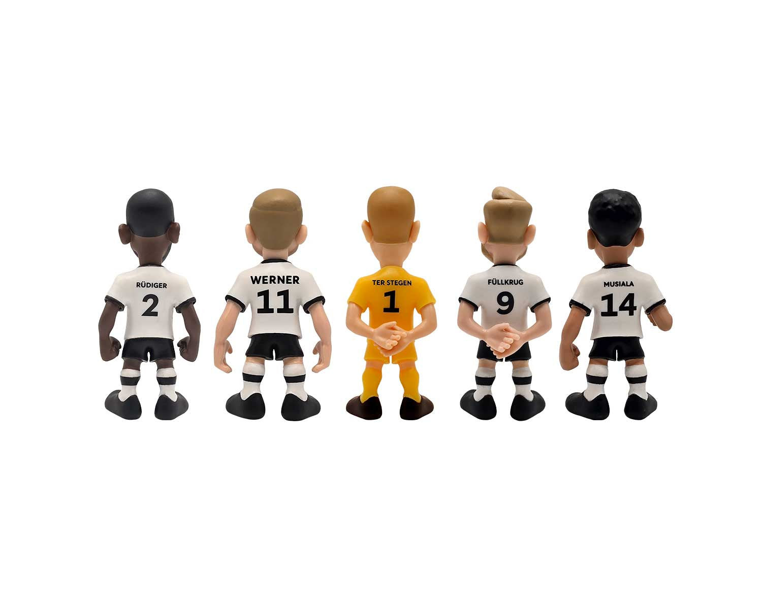 Minix - Football Stars - Pack de 5 Allemagne A (Ter Stegen/Werner/Rudiger/Fullkrug/Musiala) - Figurines PVC 7 cm