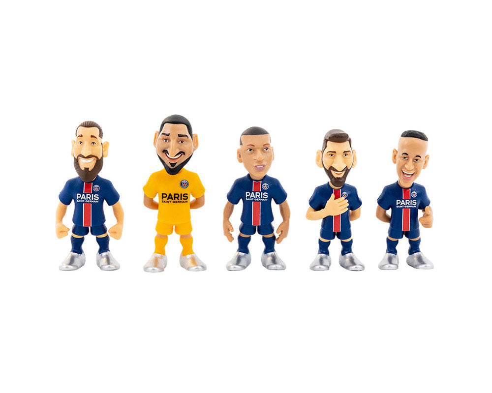Minix - Football Stars - Pack de 5 PSG - Figurines PVC 7 cm - flash vidéo