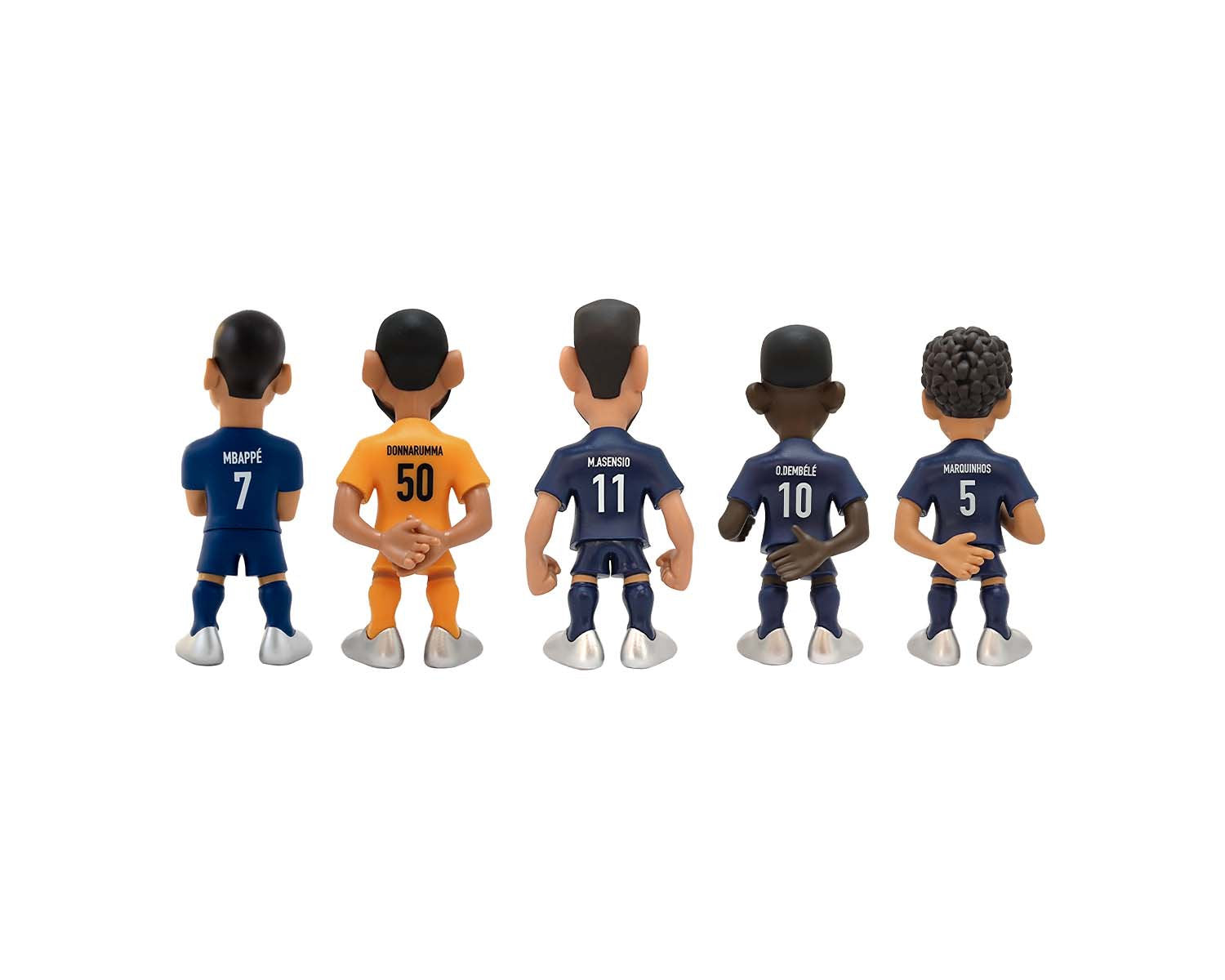 Minix - Football Stars - Pack de 5 PSG (Kang In Lee/Dembele/Zaire-Emery/Marquinhos/Donnarumma) - Figurines PVC 7 cm