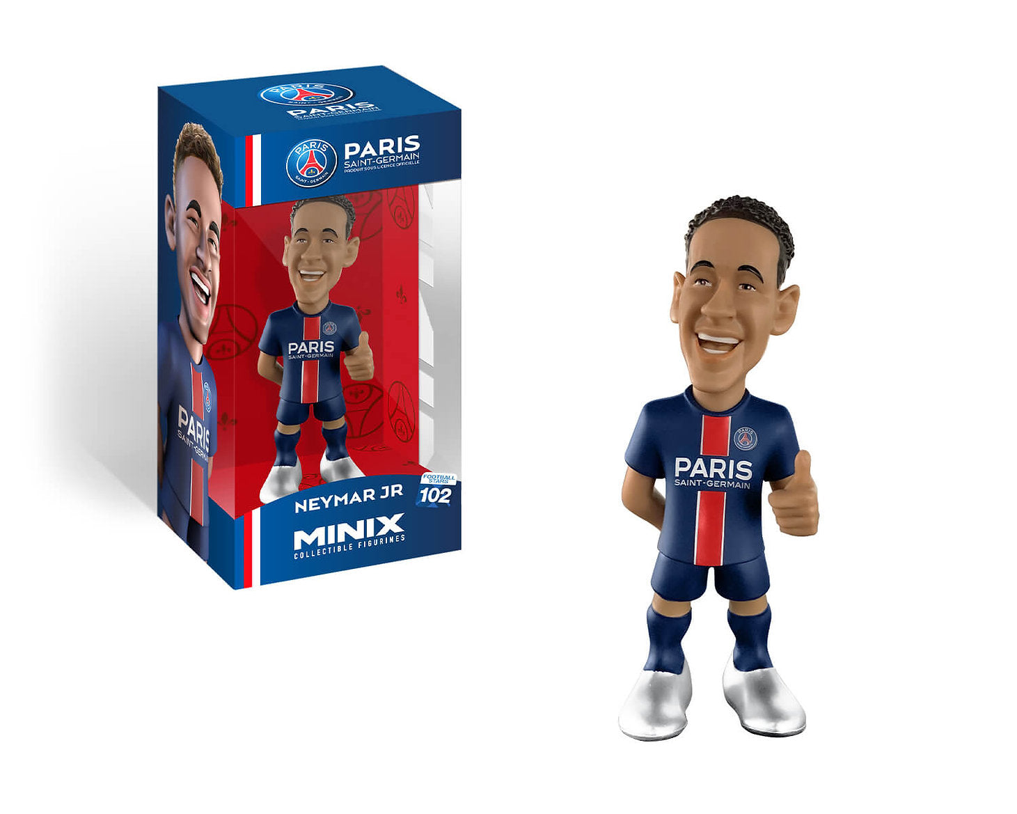 Minix - Football Stars #102 - Figurine PVC 12 cm - PSG - Neymar JR 10 - flash vidéo