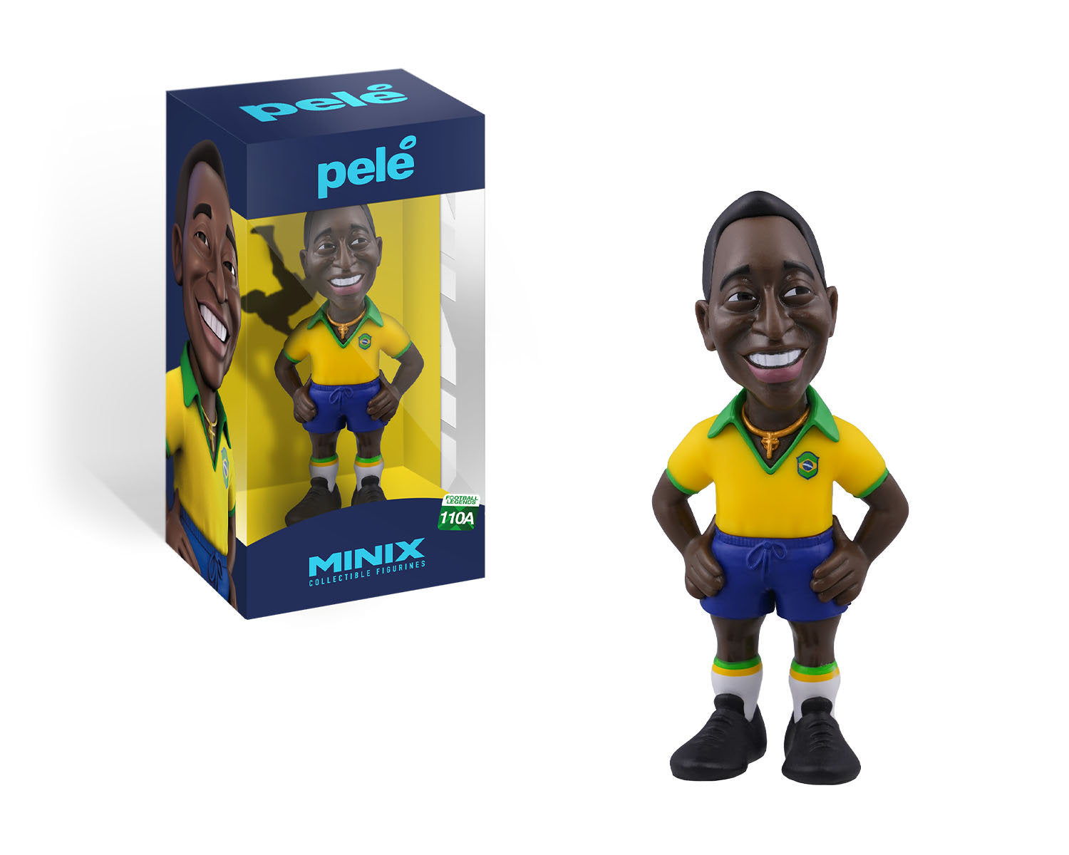 Minix - Football Legends #110A - Brazil 1st Kit Pele - Figurines PVC 12 cm