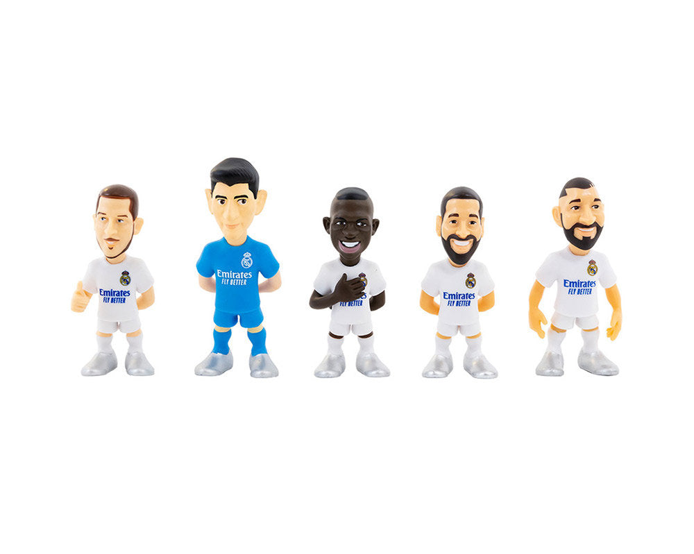 EOL Minix - Football Stars - Pack de 5 Real Madrid - B (Hazard / Courtois / Benzema / Vini JR / Carvajal) - Figurines PVC 7 cm