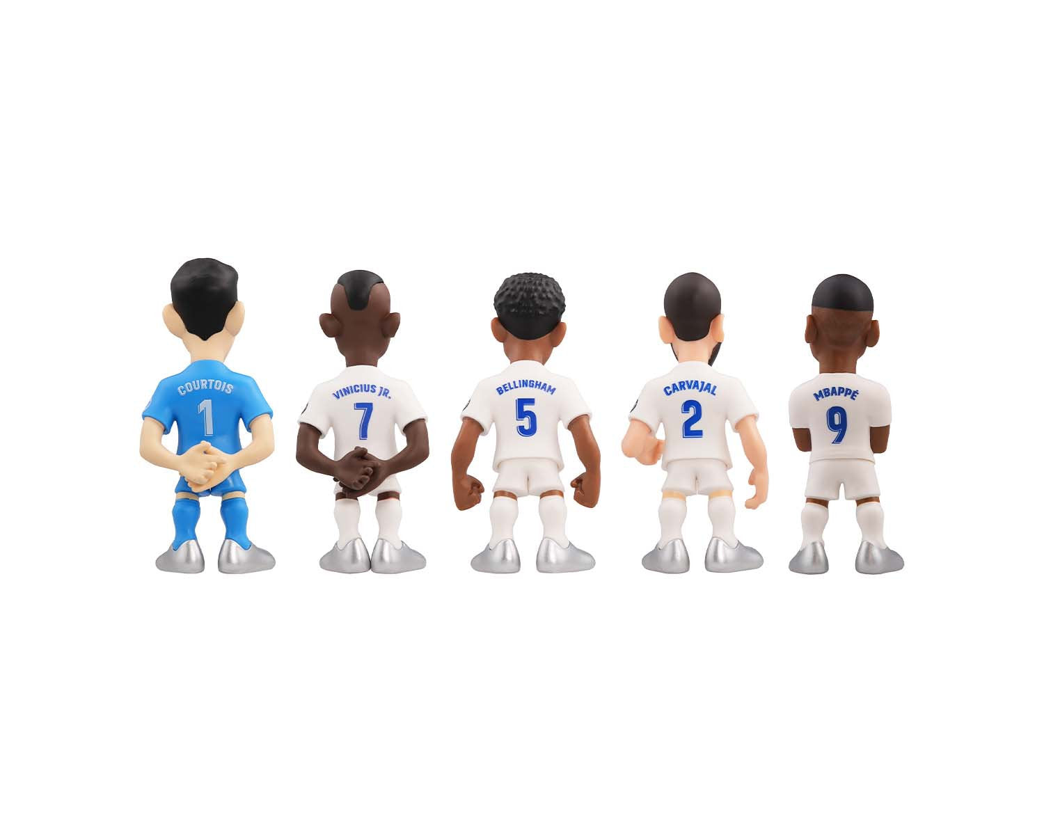 Minix - Football Stars - Pack de 5 Real Madrid B (Courtois / Vinicius / Bellingham / Carvajal / Mbappé) - Figurines PVC 7 cm
