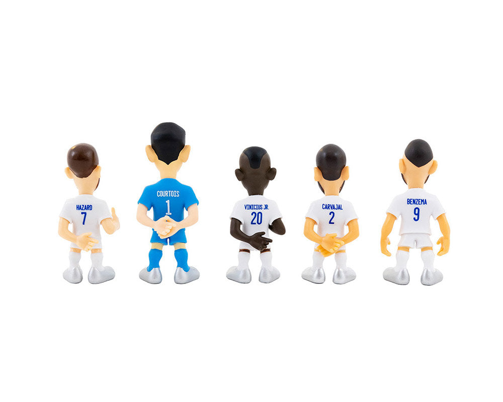 EOL Minix - Football Stars - Pack de 5 Real Madrid - B (Hazard / Courtois / Benzema / Vini JR / Carvajal) - Figurines PVC 7 cm