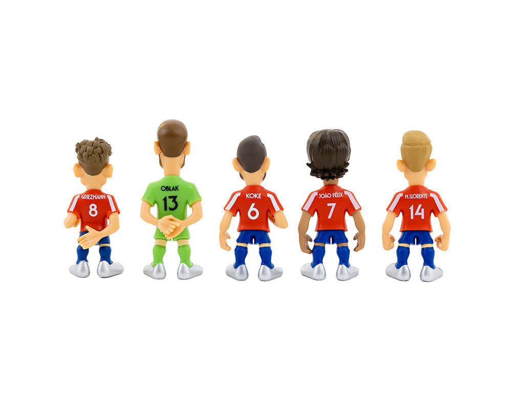 Minix - Football Stars - Pack de 5 Atletico Madrid - Figurines PVC 7 cm - flash vidéo