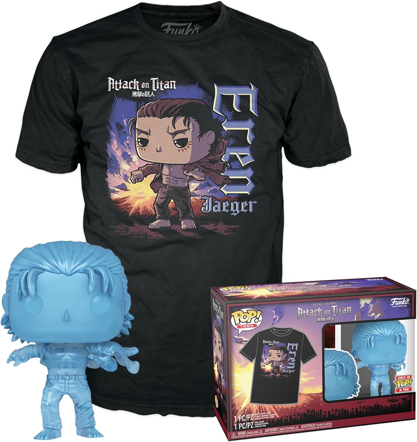 Funko Pop! & Tee: Attack on Titan - Eren (with Marks) - L - flash vidéo