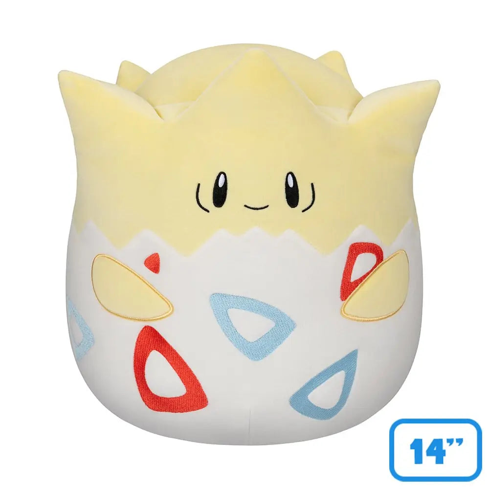 Pokémon - Squishmallow Vague 2 - Grande peluche Togepi 35cm - flash vidéo
