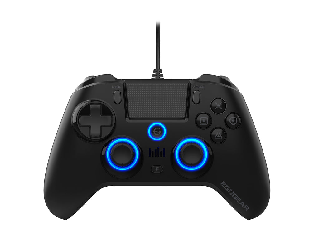 EgoGear - Manette filaire SC10 noire avec port audio pour casque pour PS4, PS3 et PC