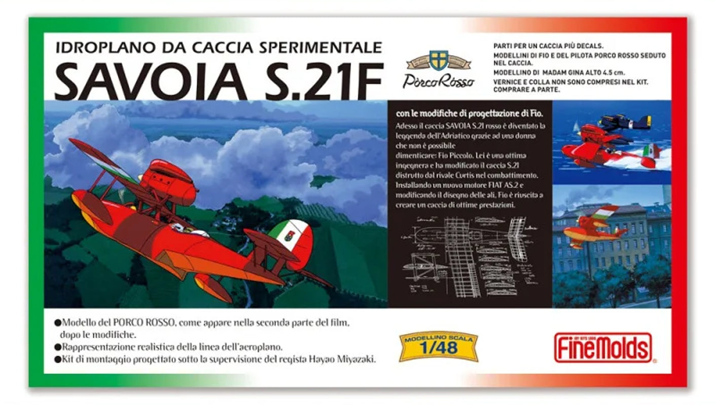 Ghibli - Porco Rosso - Maquette d'hydravion Savoia S.21F Version 2 et figurine de Gina au 1/48