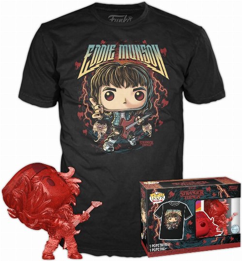 Funko Pop! & Tee: Stranger Things - Eddie with Guitar (Translucent) - S