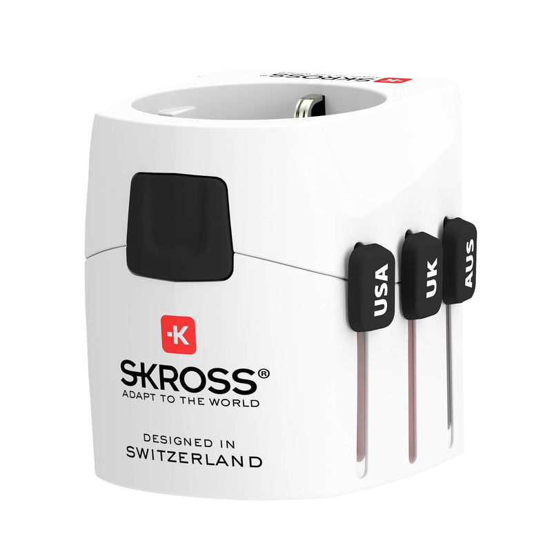 SKROSS - World Travel Adapter with Ground Plugs, without Schuko Top ( no swiss/italy )