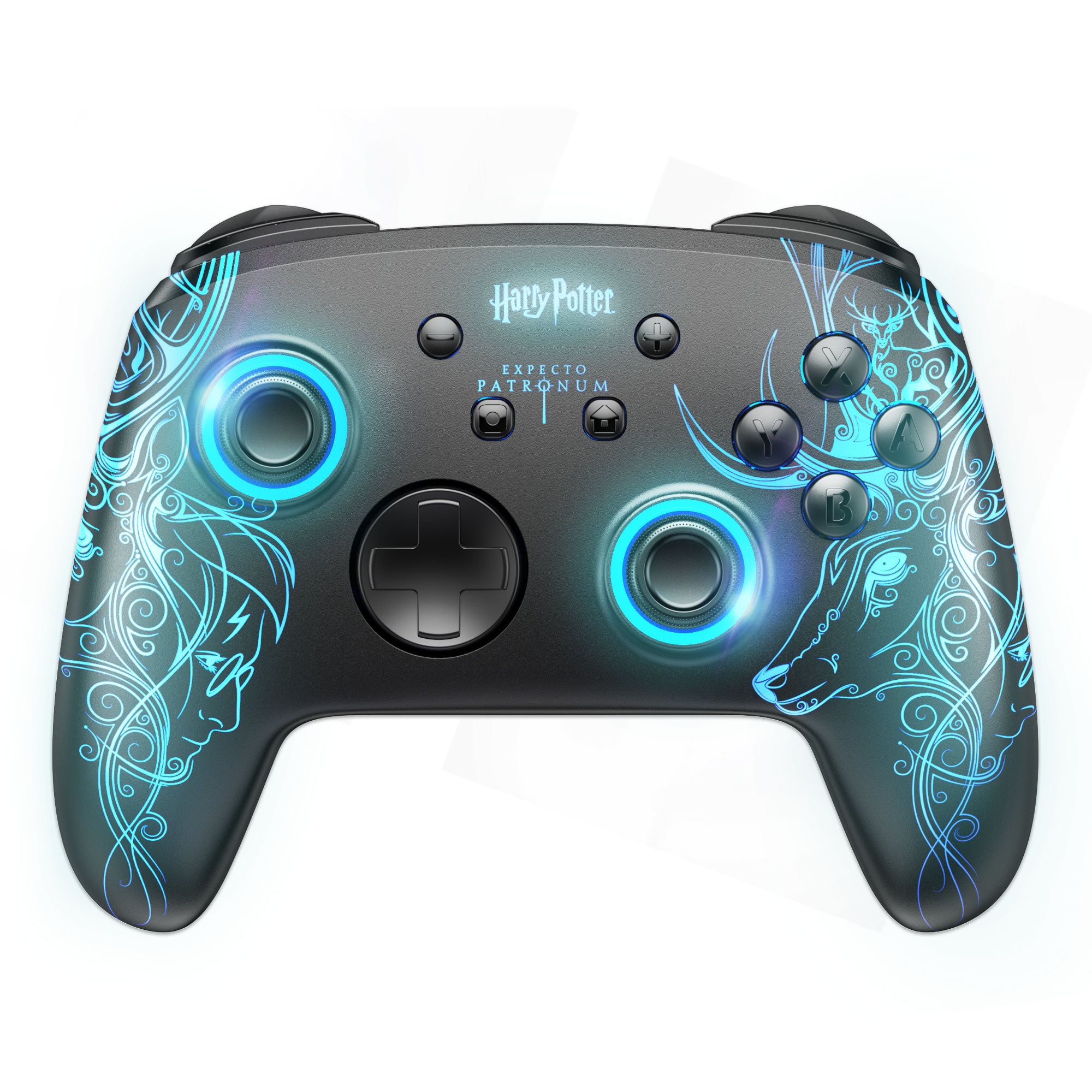 Harry Potter - Manette Sans Fil pour Nintendo Switch - Modèle Afterglow Patronus - Câble 1M - flash vidéo