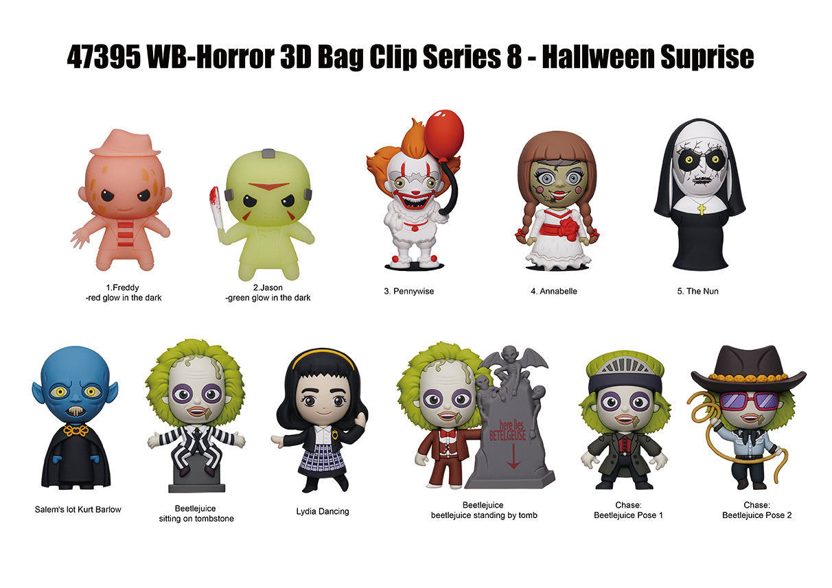 Warner Bros Horror - Assortiment en blind box de figurines de sac de collection en mousse (Série 8) (24 pcs) - flash vidéo