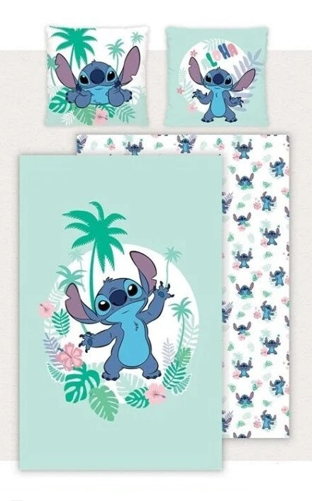 Lilo et Stitch - Housse de couette en polycoton Aloha Stitch (140x200cm + 65x65cm) - flash vidéo