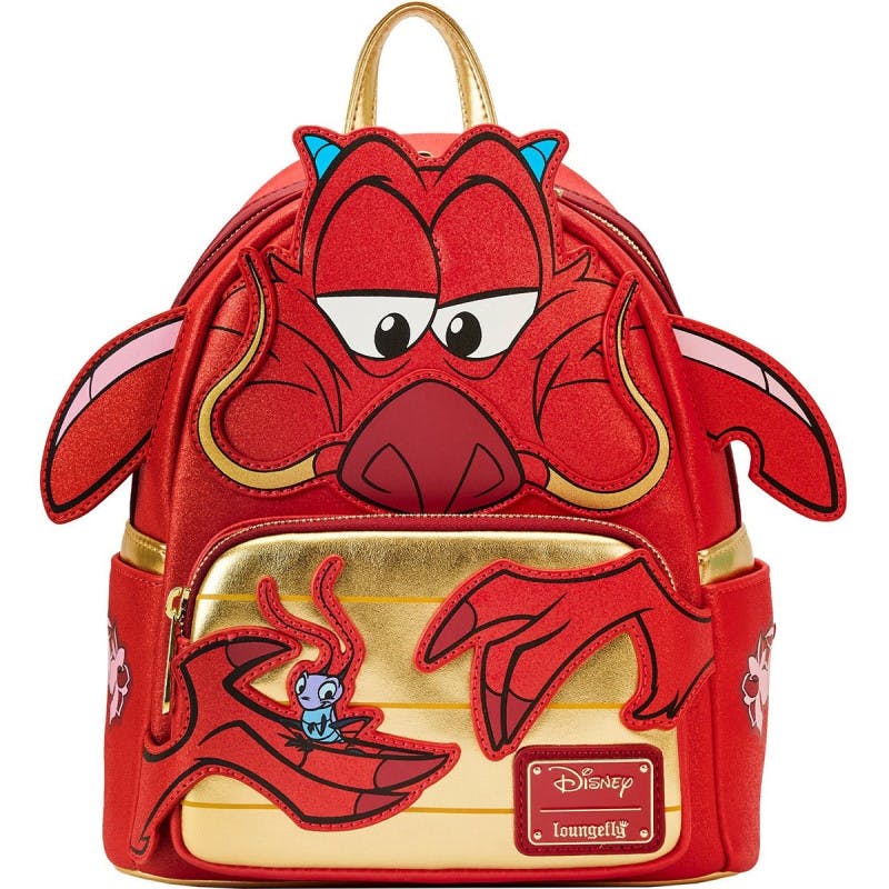 Loungefly: Disney - Mulan 25TH Anniversary Mushu Glitter Cosplay Mini Backpack - flash vidéo
